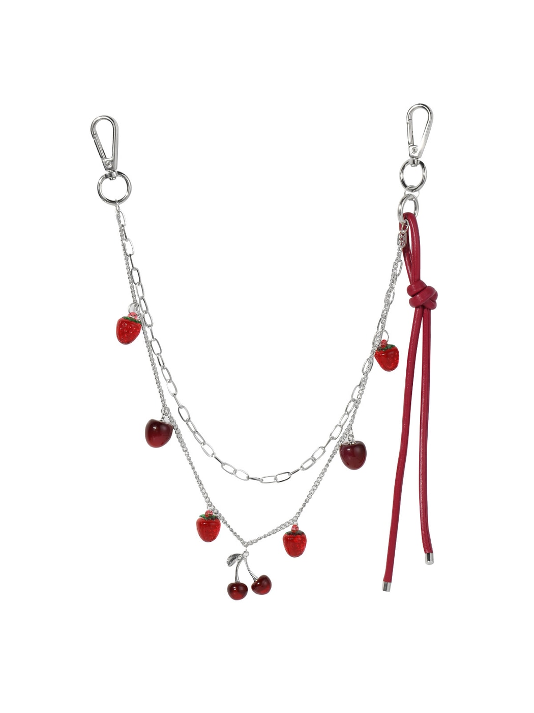 Keypus - Y2K Silver Chain Chili Charm Keychain