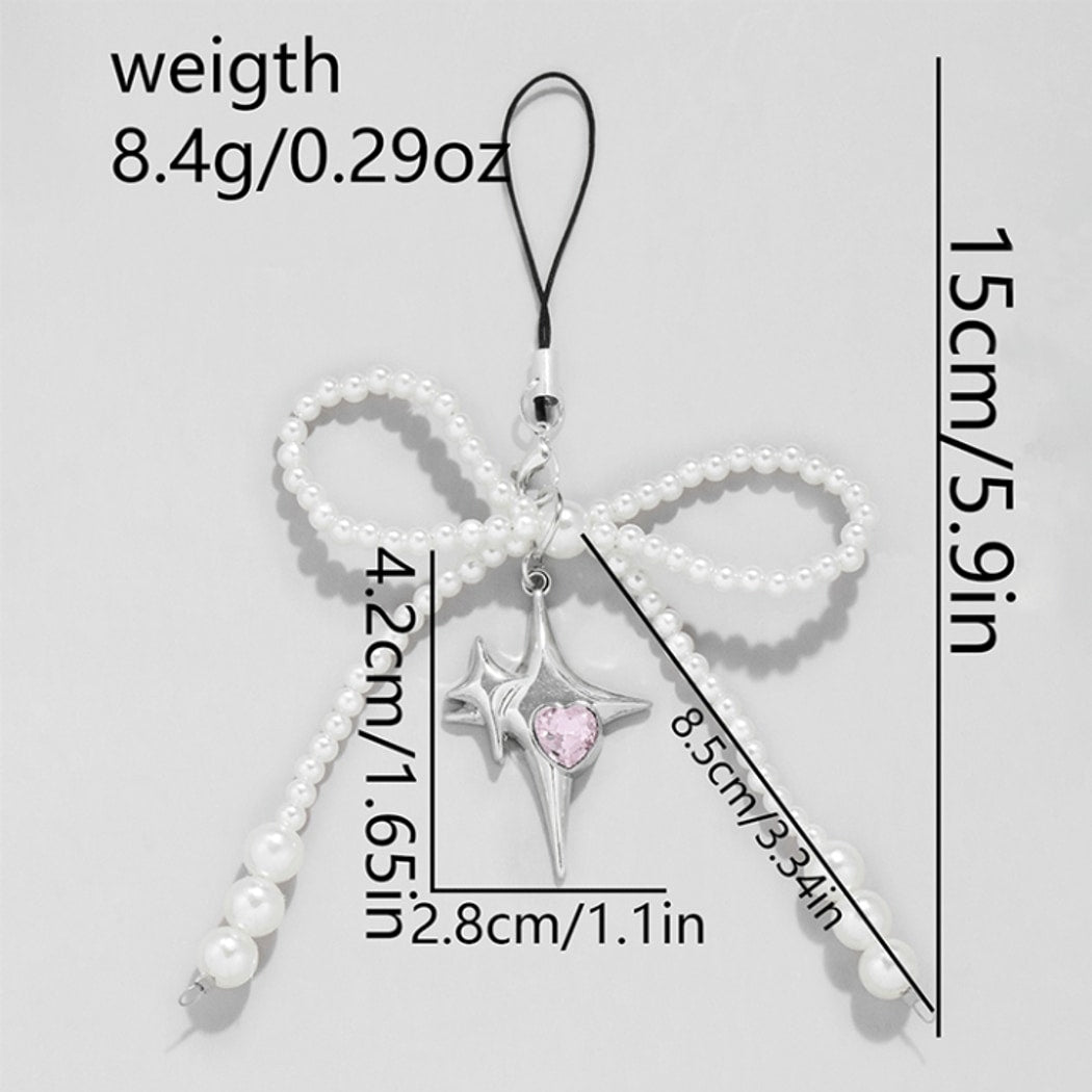 Keypus - Sweet Decorative Bow Beaded Keychain
