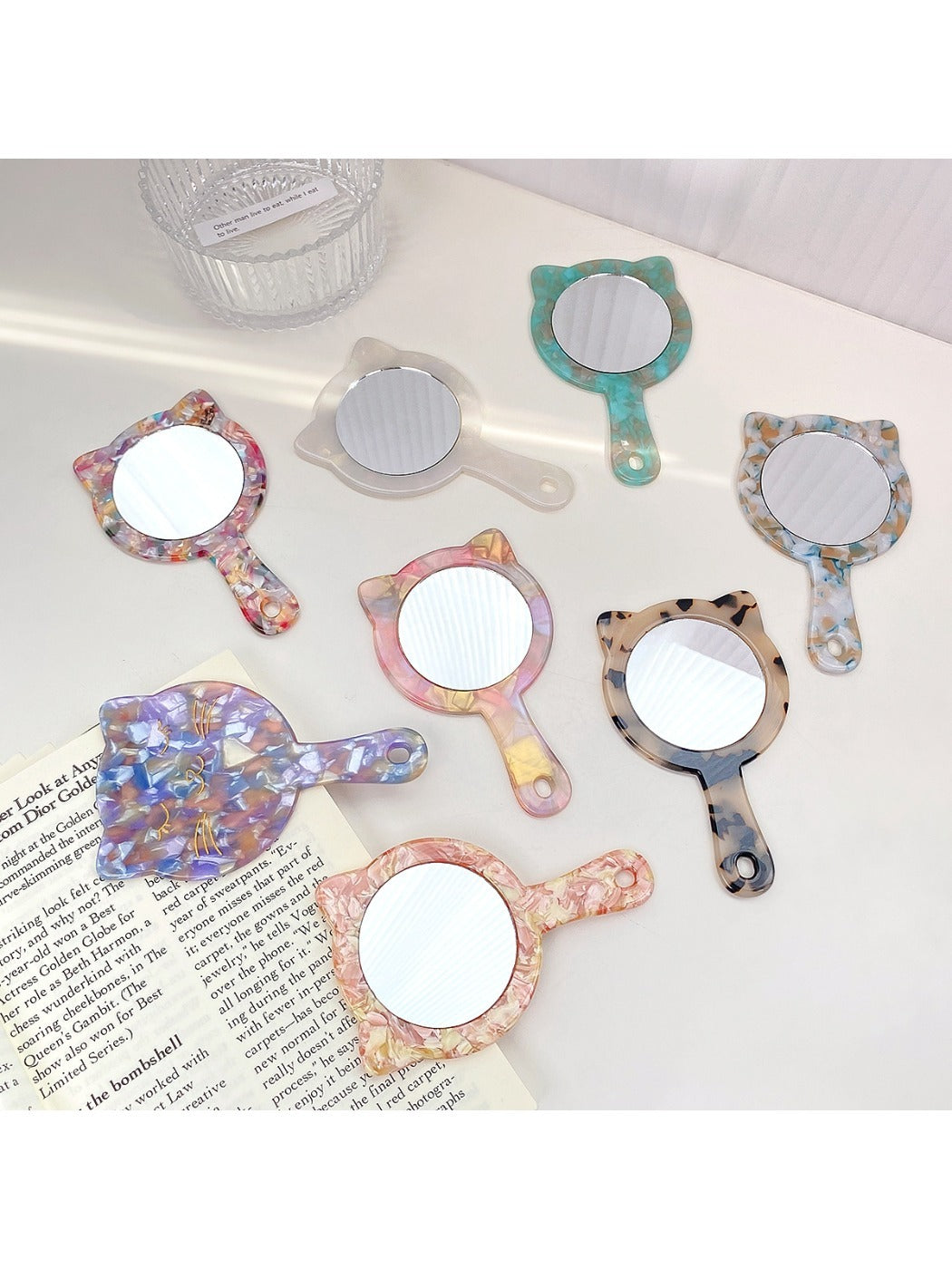 Mirroray - Acetate Cat Handheld Mirror Portable Vanity