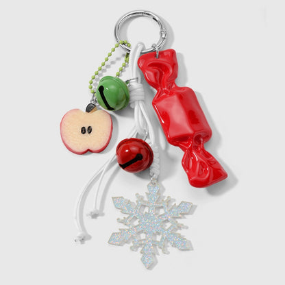 Keypus - Christmas Candy Snowflake Bell Keychain