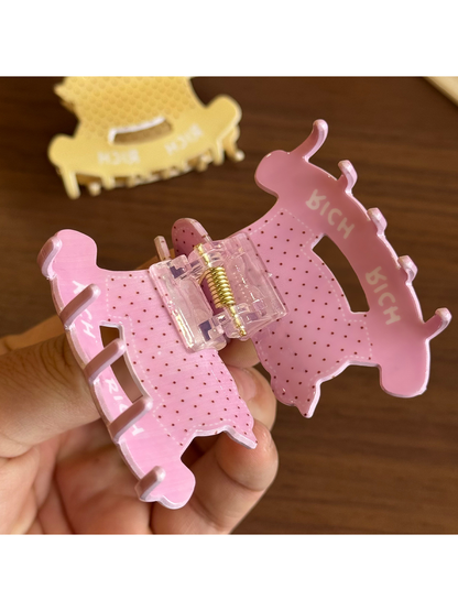 Beau - Rocking Horse Pattern Acetate Claw Clip