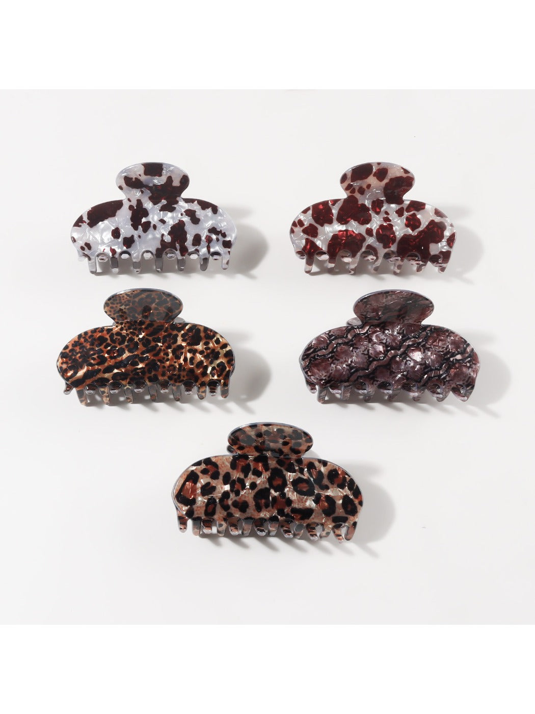 Beau - Leopard Print Half Moon Claw Clip