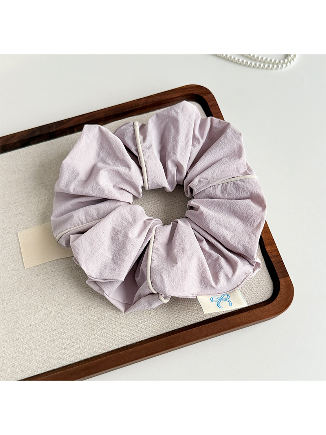 Gifty - Polyester Minimal Trim Detail Hair Scrunchie