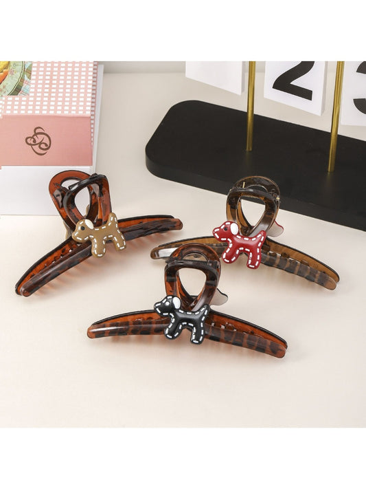 Beau - A Retro Puppy Print Claw Clip