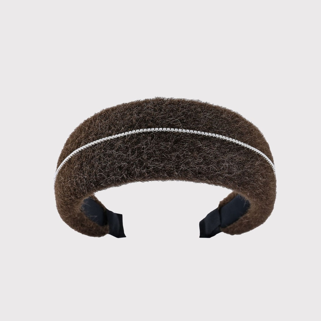 Gifty - Vintage Brown Plush Wide Headband