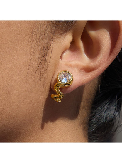 Earedge - Elegant Wavy Line Earrings