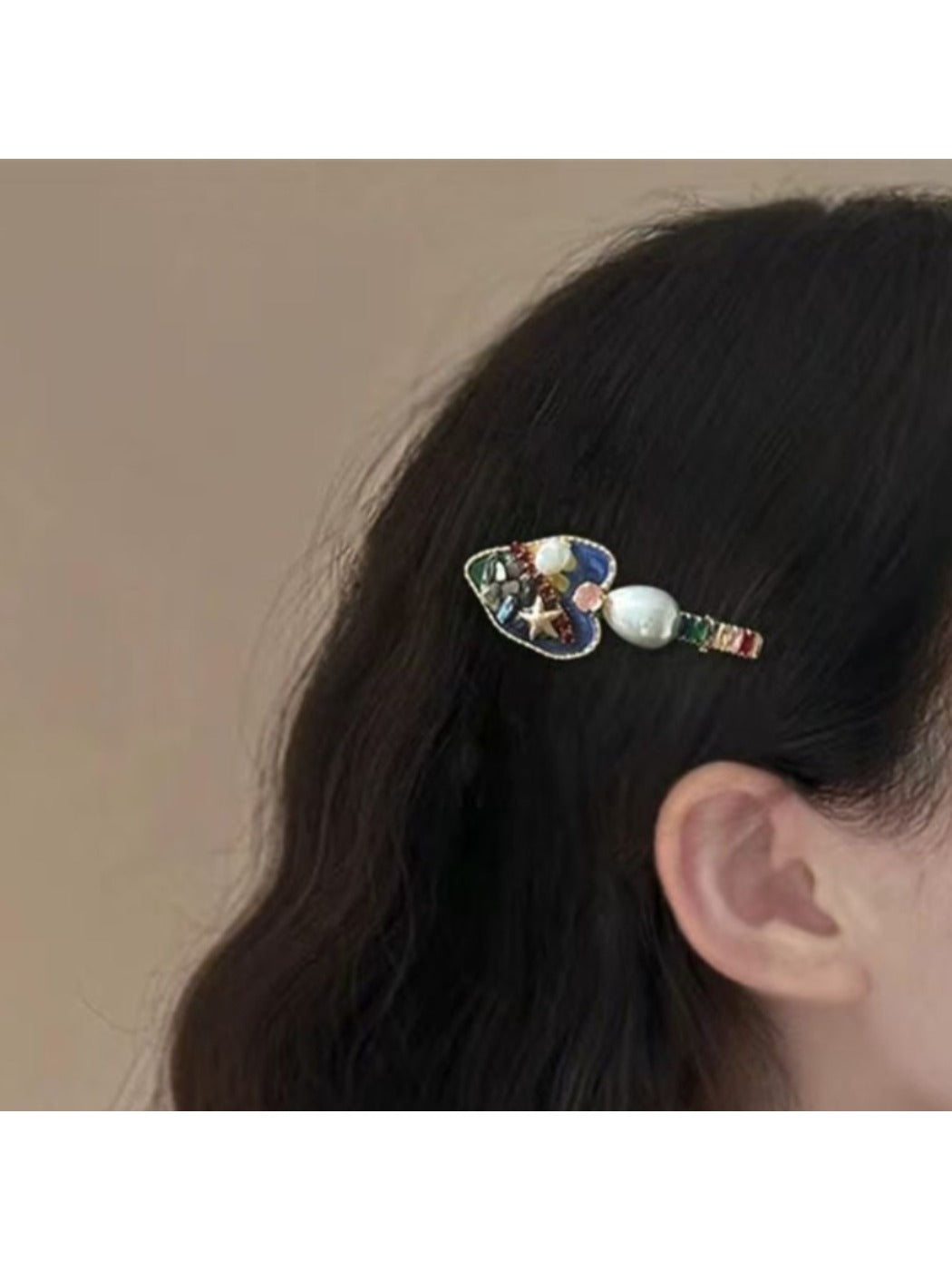 Beau - Oil-Painted Heart-Shaped Hair Clip