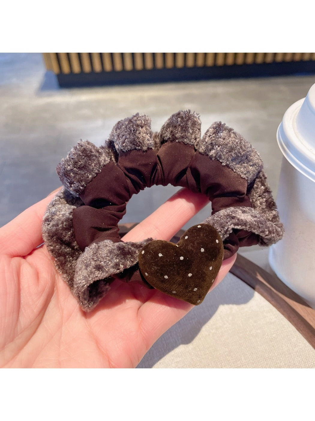 Gifty - Polka Dot Heart Voluminous Scrunchie