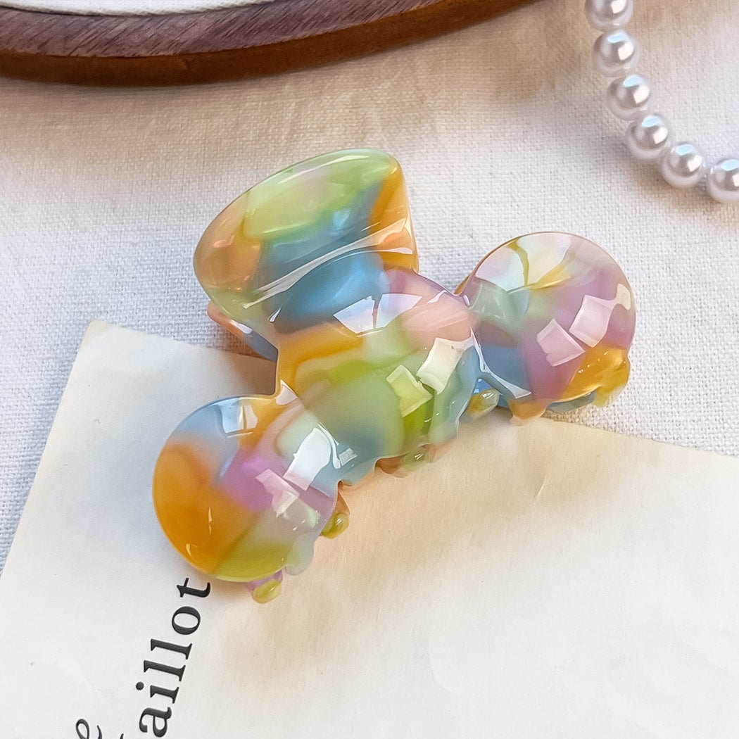 Beau - Round Wave Acetate Plate Claw Hair Clip