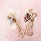 Strawberry-shaped umbrella keychain hanging from a metal keyring