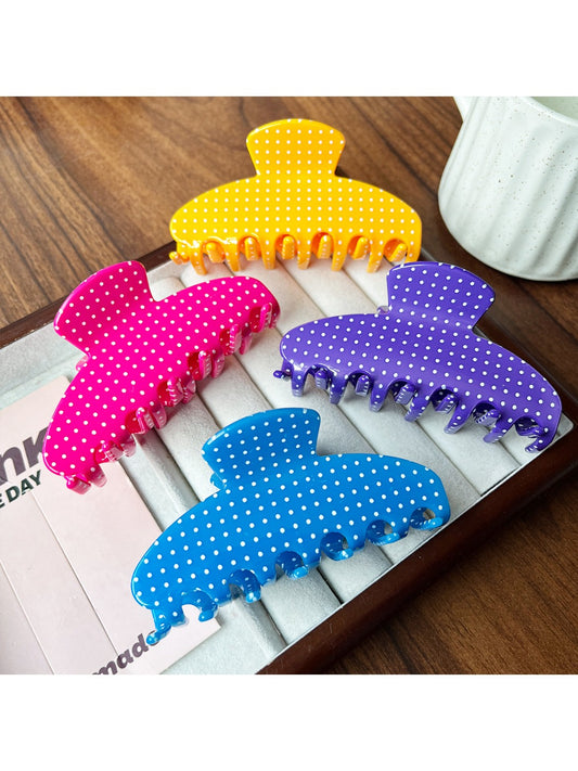 Beau Candy Polka Dot acetate claw clip on white background