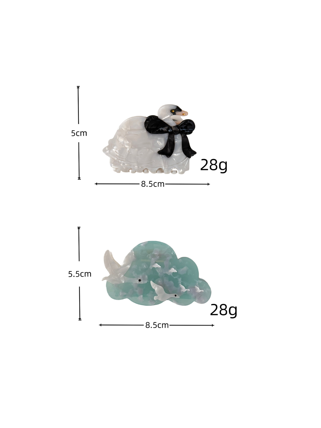 Beau - Swan Shape Acetate Hair Claw Clip