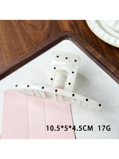 Beau - Lacquered Polka Dot Ring Accent Claw Clip