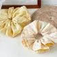 Gifty - Double Sided Pink Yellow Striped Scrunchies