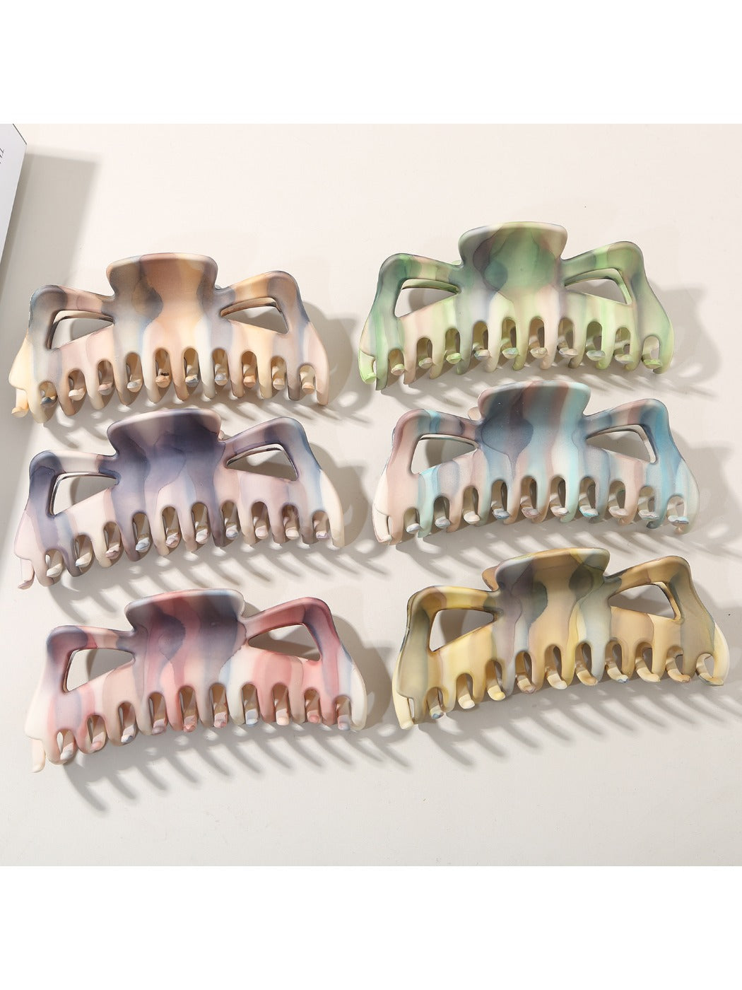 Beau - Ink Wash Striped Shark Hair Claw Clip