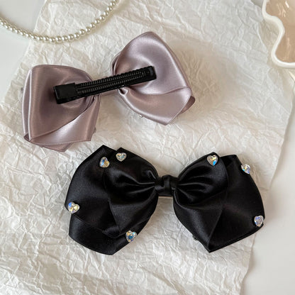 Beau - Rhinestone Bow Decorative Hair Clip
