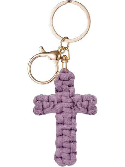 Keypus - Boho Braided Cross Bag Charm Keychain