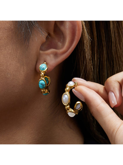 Earedge - Elegant C Shaped Hoop Earrings