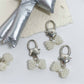 Keypus - Beaded Bow Flower Charm Alloy Keychain