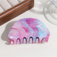 Beau - Half Round Marble Print Plastic Claw Clip