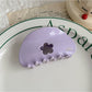 Beau - Floral Cutout Half-Round Acetate Fiber Claw Clip