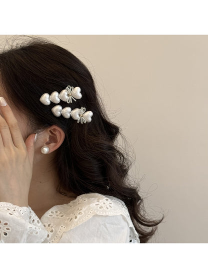 Beau - Geometric Heart Bow Decorative Hair Clip