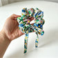 Gifty - Floral Print Bow Detail Polyester Scrunchie