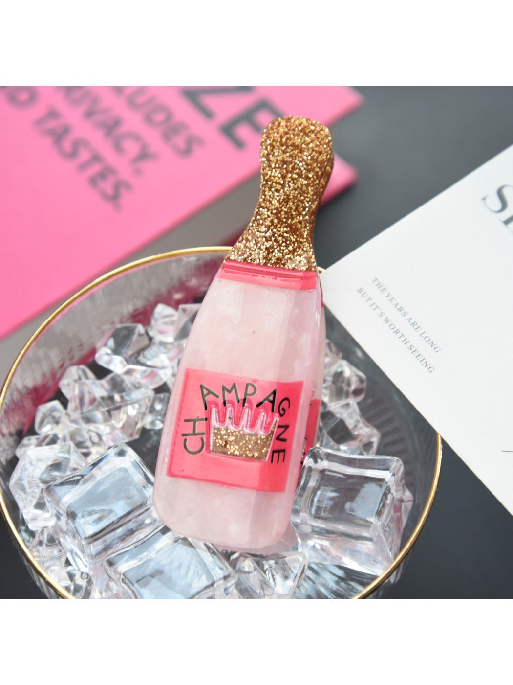 Beau - Pink Wine Bottle Hair Claw Clip