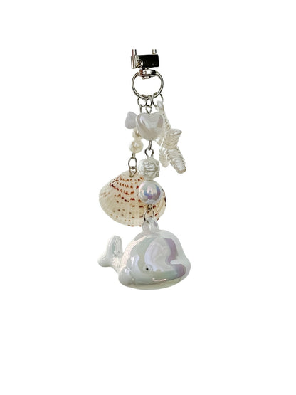 Keypus - Beaded Ocean Whale Accent Bag Charm Keychain