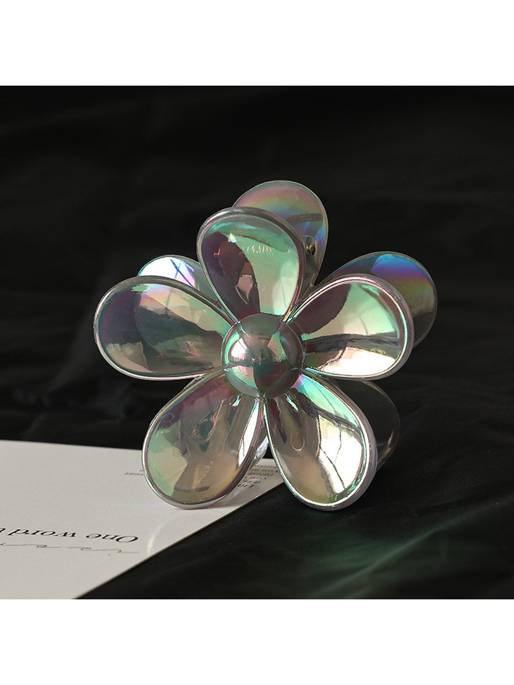 Beau - Iridescent Petal Plastic Flower Claw Clip