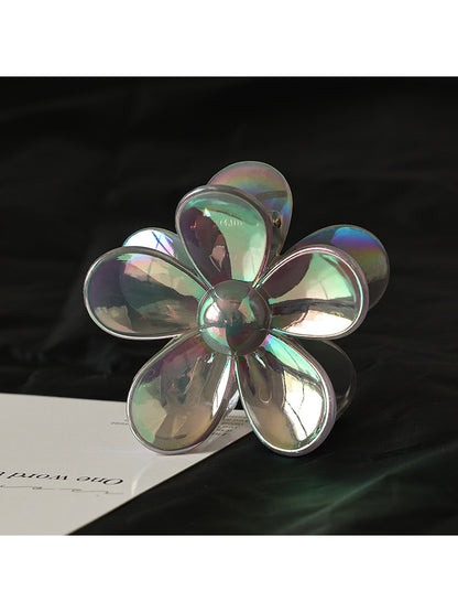 Beau - Iridescent Petal Plastic Flower Claw Clip