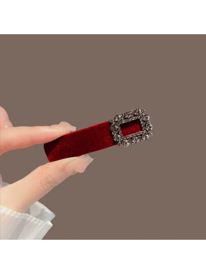Beau - Rhinestone-Embellished Velvet Hair Clip