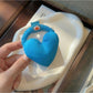Gifty - Padded Heart Polyester Fabric Hair Tie
