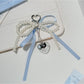 Keypus - Beaded Bow Heart Pendant Bag Charm Keychain
