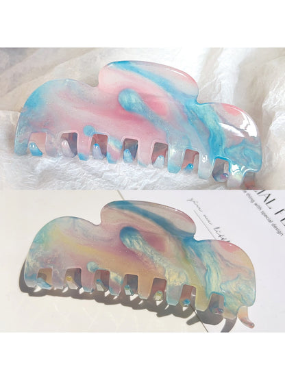 Beau - Glossy Acrylic Geometric Wave Claw Clip