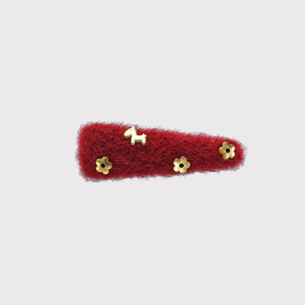 Beau - Textured Floral and Horse Detail Hair Clip
