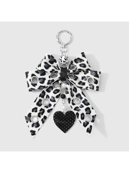 Keypus - Y2K Leopard Print Bow Dangle Bag Charm Keychain