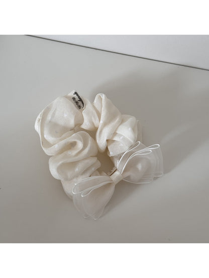 Gifty - Sweet Style Polka Dot Decorative Scrunchie Hair Tie
