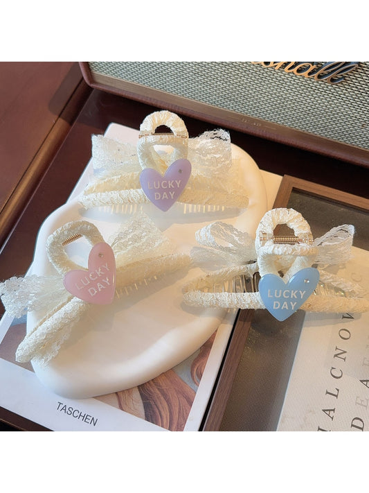 Beau - Acrylic Bow Detail Sweet Style Claw Clip
