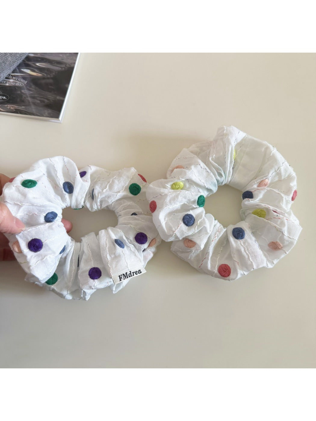 Gifty - Polka-Dotted Spiral-Shaped Hair Tie