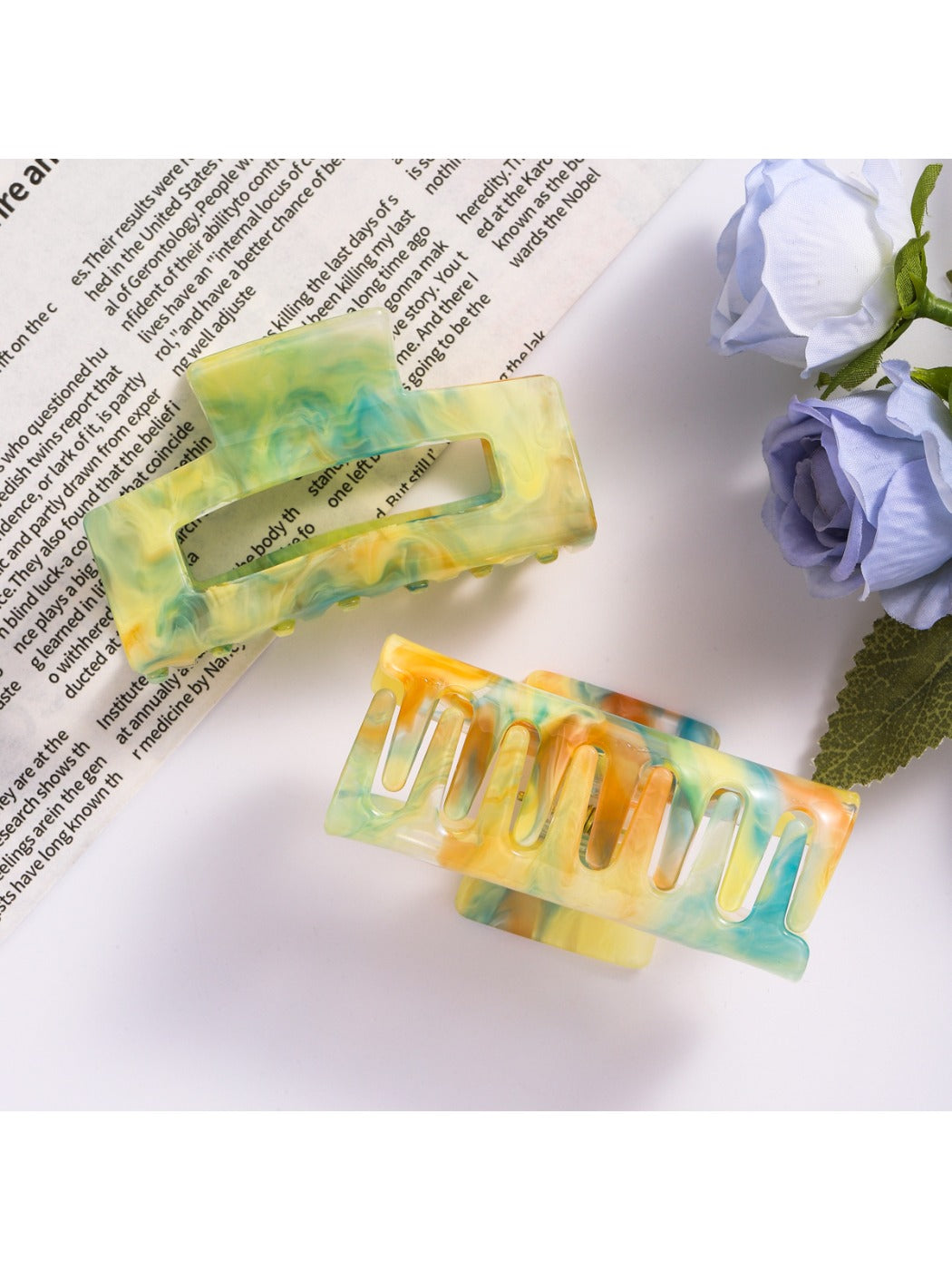 Beau - Colorful Gradient Square Hair Clip