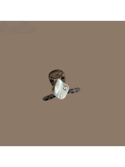 Beau - Geometric Mixed Material Side Hair Claw Clip