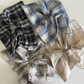 Gifty - Plaid Square Scarf Style Hair Scrunchie