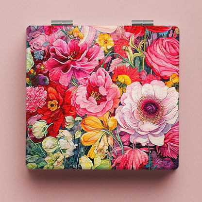 Mirroray - Portable Flower Pattern Folding Glass Mirror