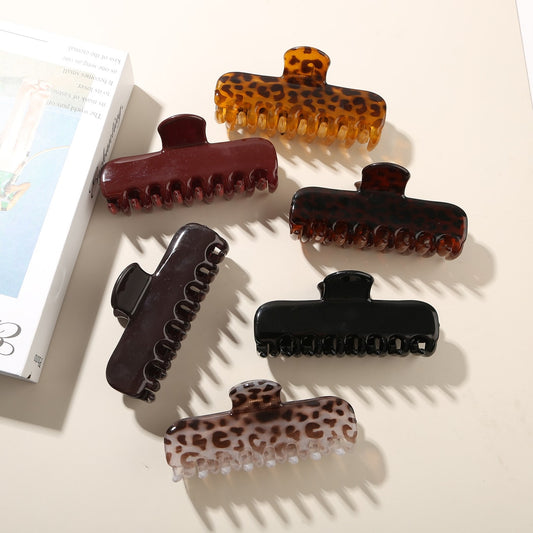 Beau - Retro Gloss Finish Rectangular Claw Hair Clip