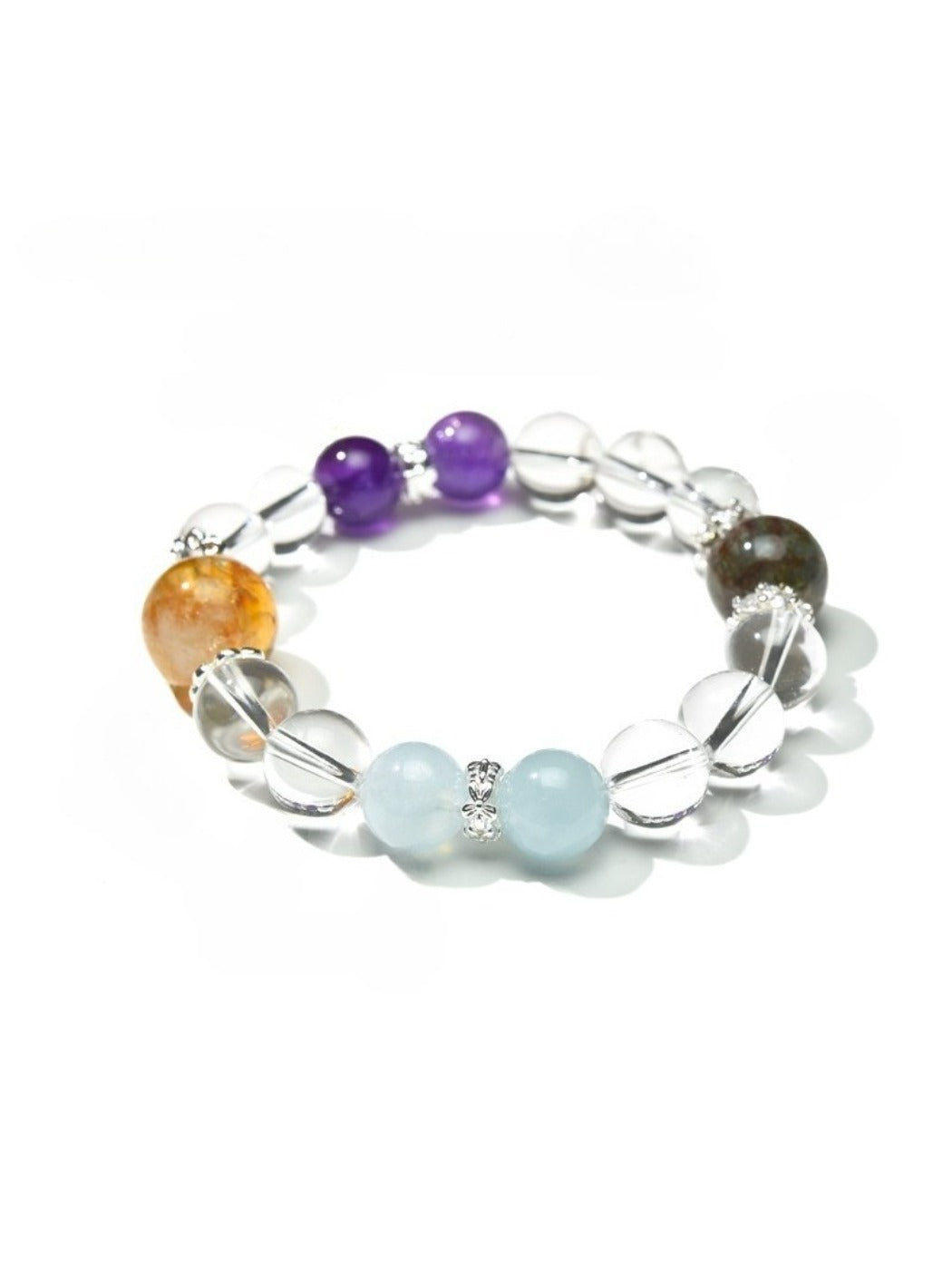 Side view of Lovra minimalist bracelet showing bead arrangement and clasp detail