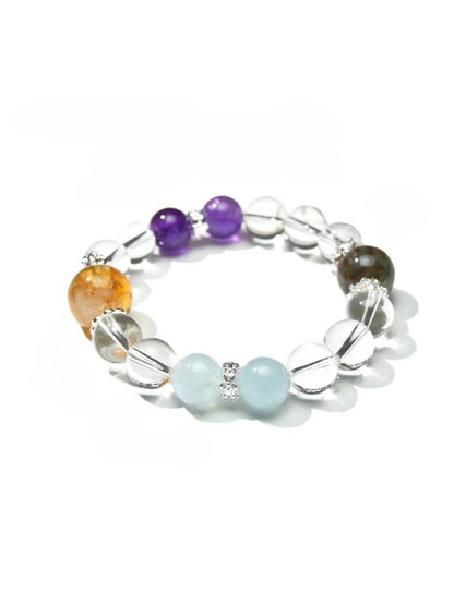 Side view of Lovra minimalist bracelet showing bead arrangement and clasp detail