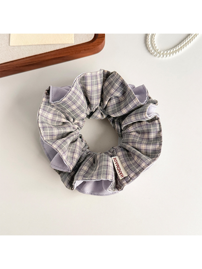 Gifty - Plaid Patchwork Contrast Hair Scrunchie
