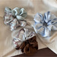Gifty - Pleated Bow Checked Patchwork Fabric Scrunchie