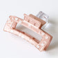 Beau - Square Hollow Floral Print Hair Claw Clip